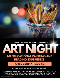 Flyer for Art Night April 22nd