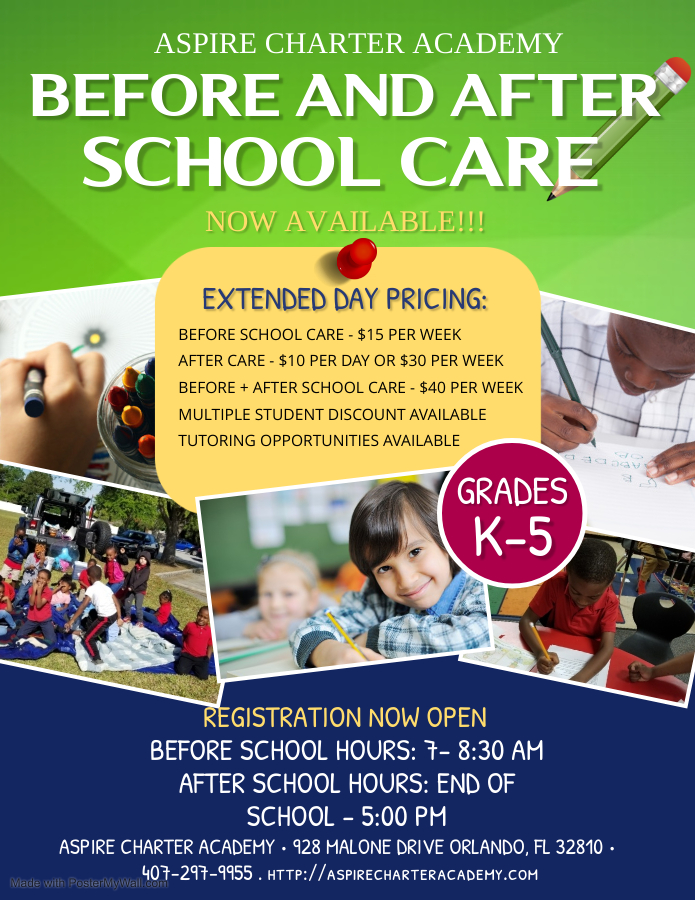 Before And After School Care Now Available Aspire Charter